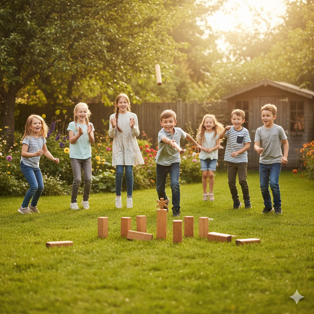 aktive barnespill ute.